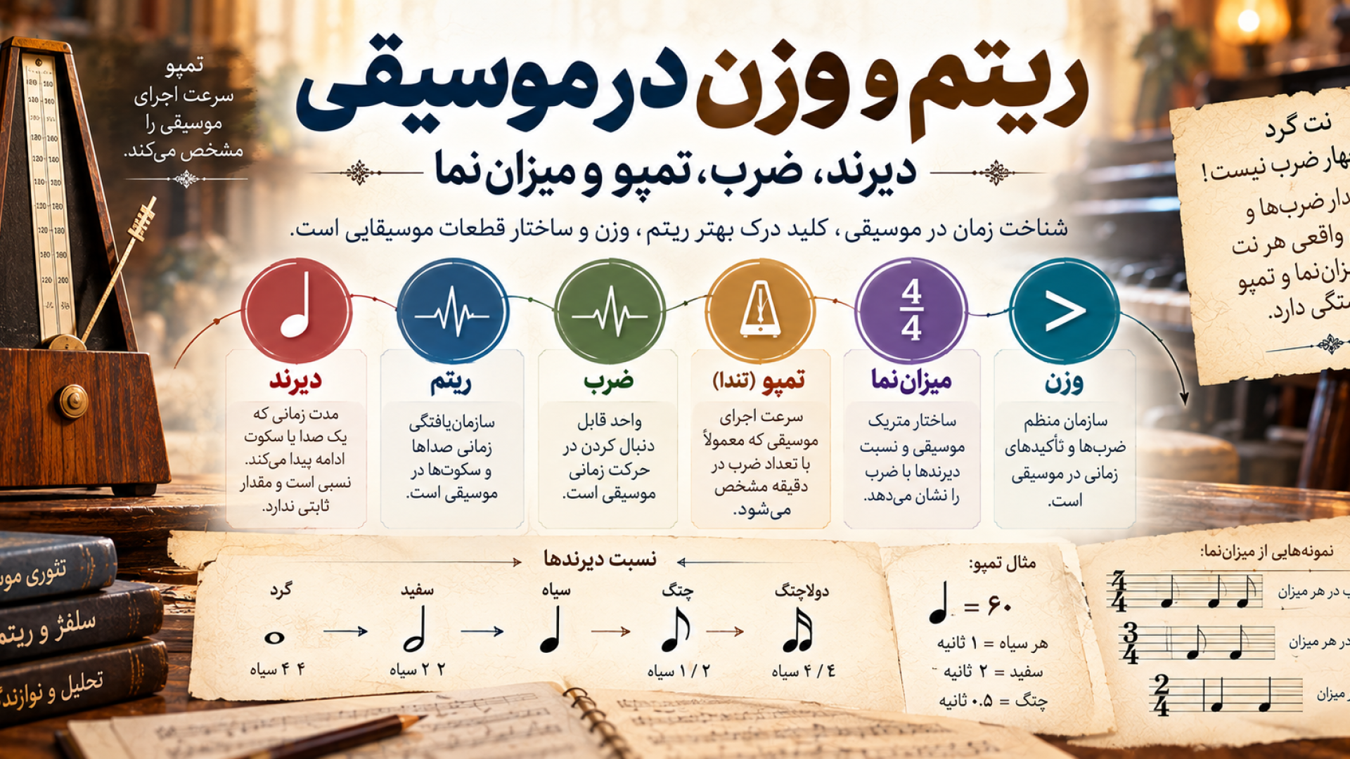 وزن و ریتم و دیرند در موسیقی